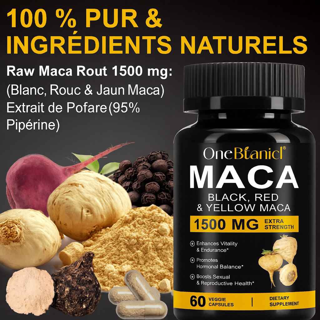 Maca Noire Bio Ultra-Concentrée – Boost Naturel de Testostérone, Libido & Énergie