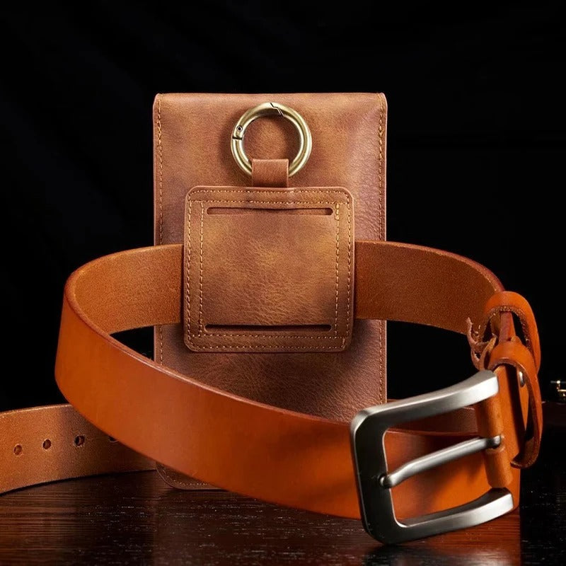Étui de téléphone en cuir avec clip de ceinture